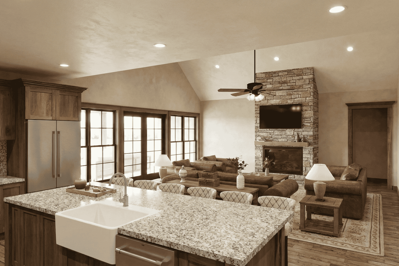 Architectural House Design - Interior - Kitchen 2 for Barndominium House Plan #923-456 - 4 bed, 2.5 bath