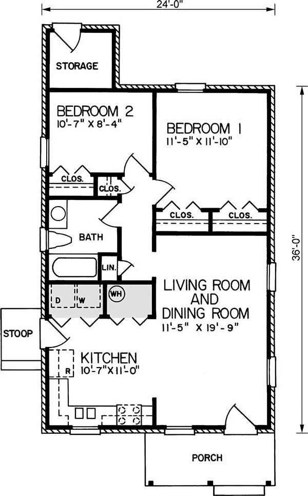 Architectural House Design - Traditional Floor Plan - Main Floor Plan #54-633