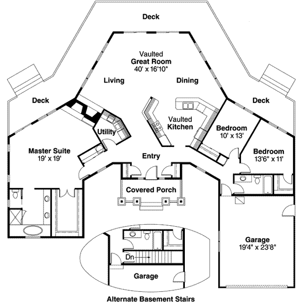 Craftsman Floor Plan - Main Floor Plan #124-408