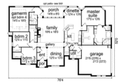 European Style House Plan - 3 Beds 3 Baths 2656 Sq/Ft Plan #84-461 