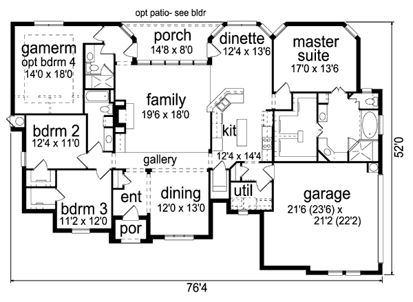Home Plan - European Floor Plan - Main Floor Plan #84-461