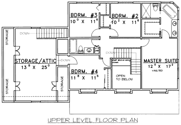 House Plan Design - Country Floor Plan - Upper Floor Plan #117-282