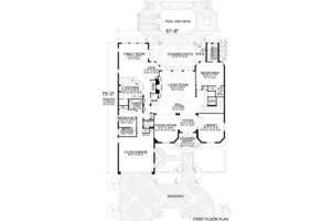 Floor Plan - Main Floor for Mediterranean House Plan #420-170 - 6 bed, 5.5 bath