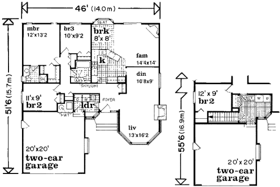 Floor Plan - Main Floor for Traditional House Plan #47-561 - 3 bed, 2 bath