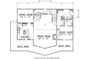 Floor Plan - Main Floor for Cabin House Plan #117-573 - 4 bed, 3.5 bath