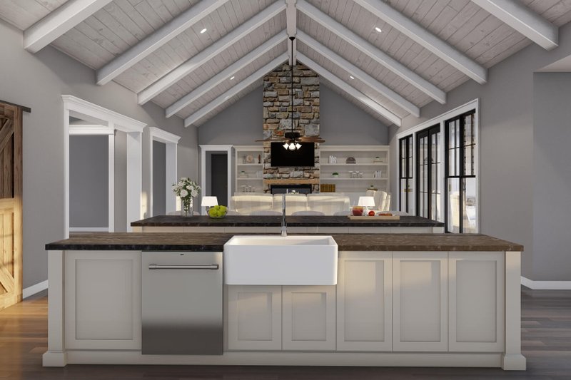 House Design - Interior - Family Room 3 for Farmhouse House Plan #923-419 - 3 bed, 3.5 bath