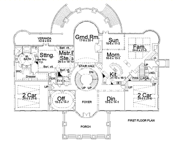 Classical Floor Plan - Main Floor Plan #119-189