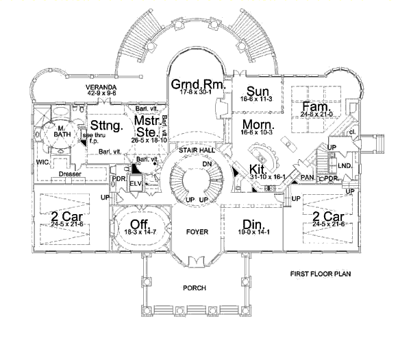 Home Plan - Classical Floor Plan - Main Floor Plan #119-189