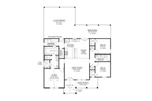 Floor Plan - Main Floor for Farmhouse House Plan #1074-117 - 3 bed, 2 bath