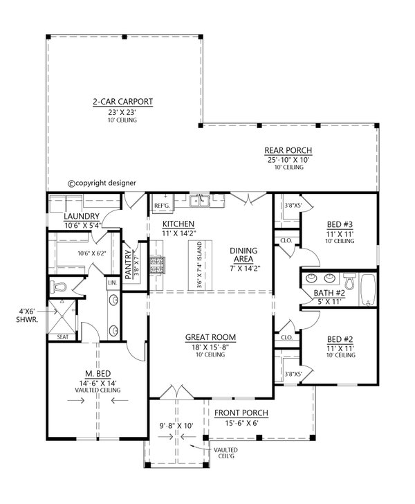 House Blueprint - Farmhouse Floor Plan - Main Floor Plan #1074-117