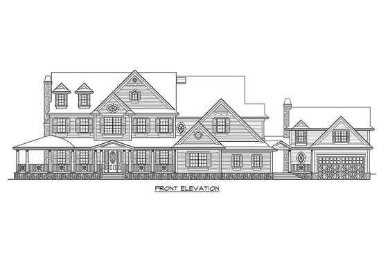 Exterior - Other Elevation for Country House Plan #132-180 - 4 bed, 4.5 bath