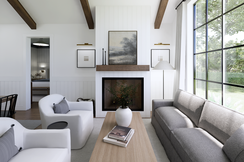 House Blueprint - Interior - Family Room 1 for Cottage House Plan #1114-58 - 2 bed, 2 bath
