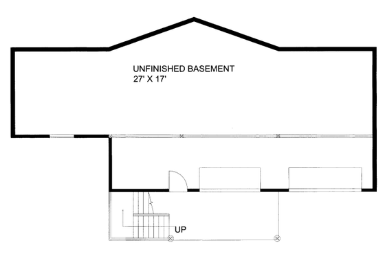 Floor Plan - Lower Floor for Cabin House Plan #117-788 - 2 bed, 2 bath