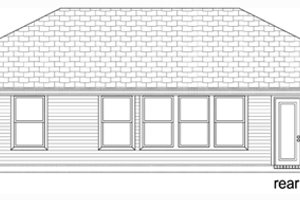 Exterior - Rear Elevation for Traditional House Plan #84-537 - 3 bed, 2 bath