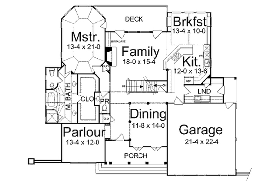 Floor Plan - Main Floor for Traditional House Plan #119-361 - 4 bed, 2.5 bath