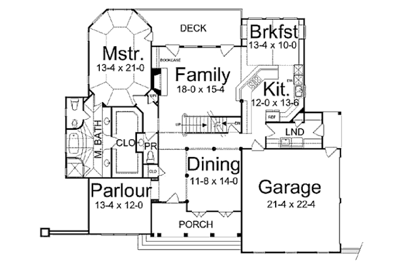 Architectural House Design - Floor Plan - Main Floor for Traditional House Plan #119-361 - 4 bed, 2.5 bath