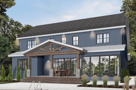 Exterior - Rear Elevation 3 for Farmhouse House Plan #23-2686 - 5 bed, 4.5 bath