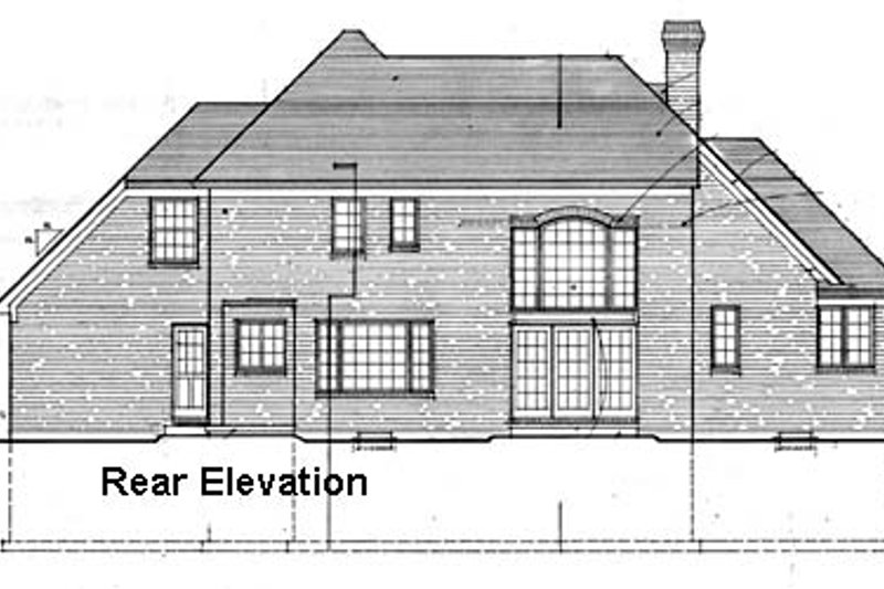 Home Plan - Exterior - Rear Elevation for European House Plan #46-119 - 4 bed, 3.5 bath