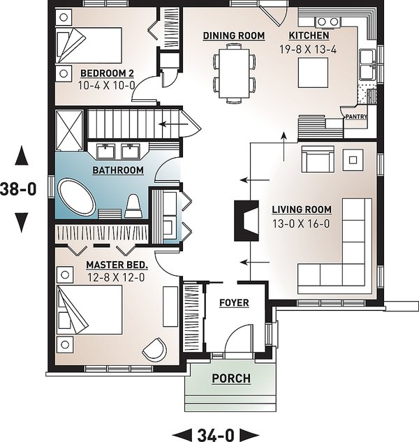 Craftsman Floor Plan - Main Floor Plan #23-2414