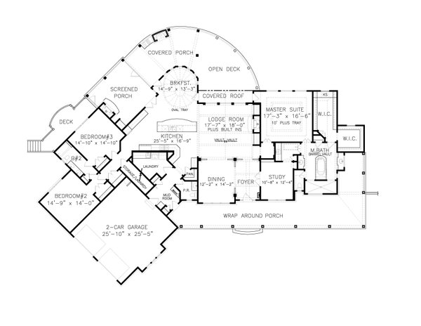 House Blueprint - Farmhouse Floor Plan - Main Floor Plan #54-504