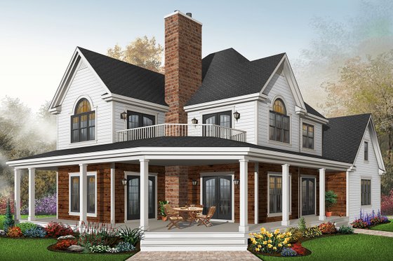 Exterior - Front Elevation 4 for Farmhouse House Plan #23-519 - 3 bed, 2.5 bath