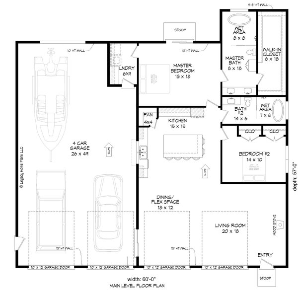Architectural House Design - Traditional Floor Plan - Main Floor Plan #932-488
