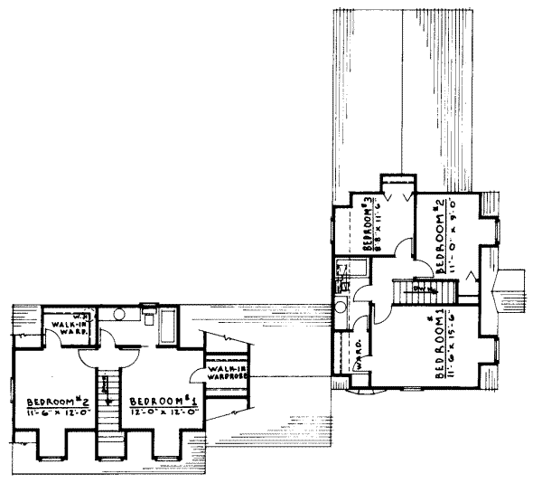 Colonial Floor Plan - Upper Floor Plan #303-152