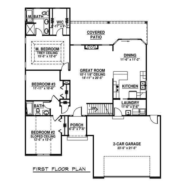 Farmhouse Style House Plan - 3 Beds 2.5 Baths 2322 Sq/Ft Plan #1064-143 ...