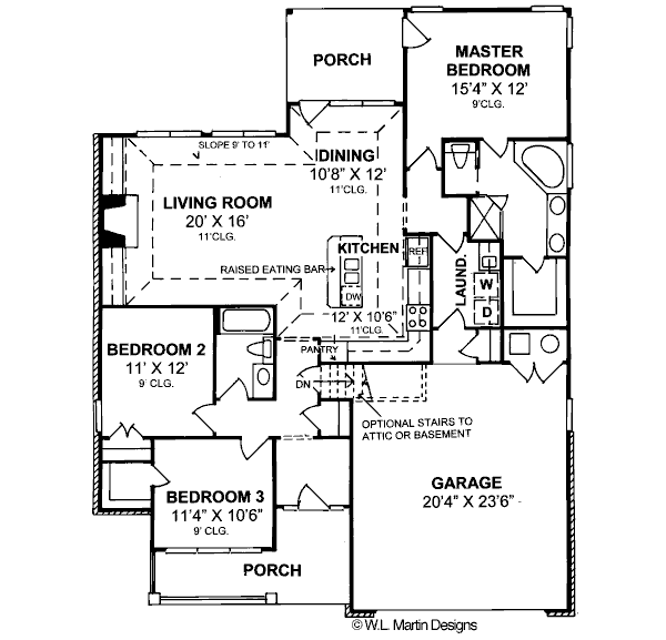 House Design - Traditional Floor Plan - Main Floor Plan #20-369