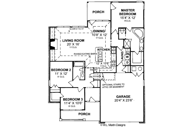 Dream House Plan - Floor Plan - Main Floor for Traditional House Plan #20-369 - 3 bed, 2 bath