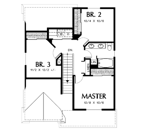 Architectural House Design - Traditional Floor Plan - Upper Floor Plan #48-315
