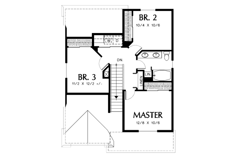 Home Plan - Floor Plan - Upper Floor for Traditional House Plan #48-315 - 3 bed, 1.5 bath