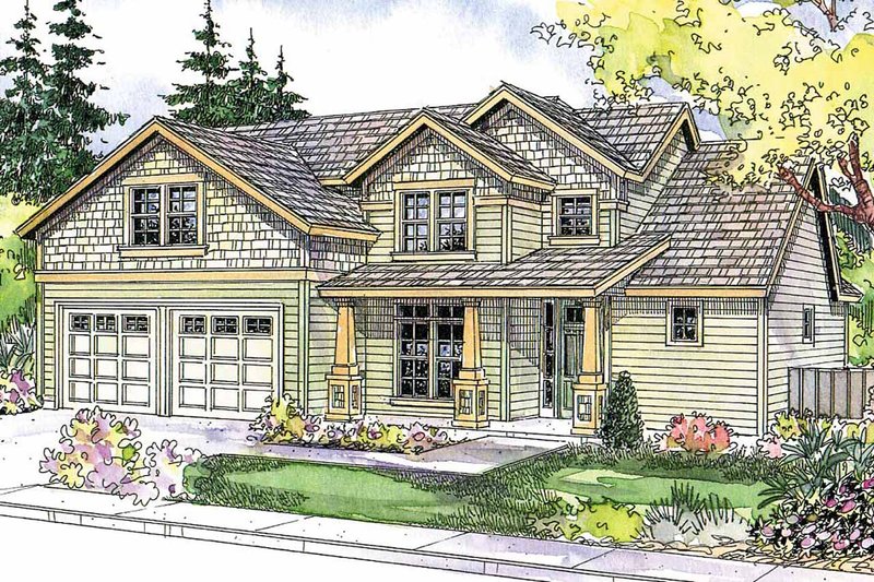 Architectural House Design - Craftsman Exterior - Front Elevation Plan #124-564