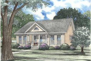 Southern Exterior - Front Elevation Plan #17-1055