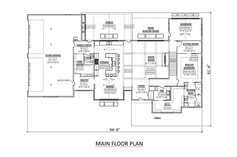 Dream House Plan - Floor Plan - Main Floor for Colonial House Plan #1089-41 - 3 bed, 3.5 bath