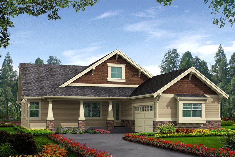 Craftsman Style House Plan - 3 Beds 2 Baths 1762 Sq/Ft Plan #132-198