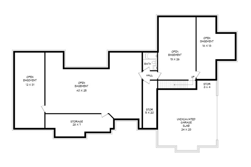 Architectural House Design - Floor Plan - Lower Floor for Traditional House Plan #932-401 - 3 bed, 2 bath