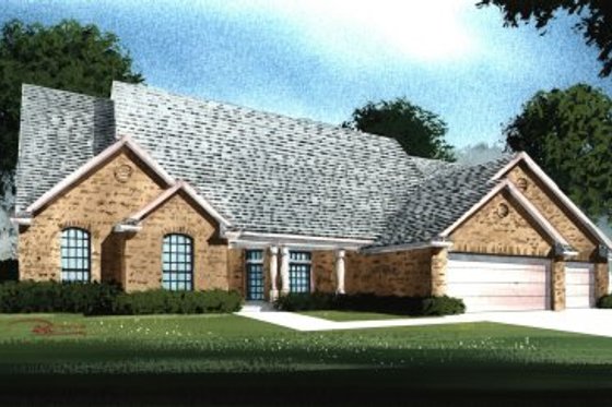 Exterior - Front Elevation for Traditional House Plan #65-496 - 4 bed, 3 bath