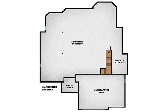Floor Plan - Lower Floor for European House Plan #27-448 - 4 bed, 2.5 bath
