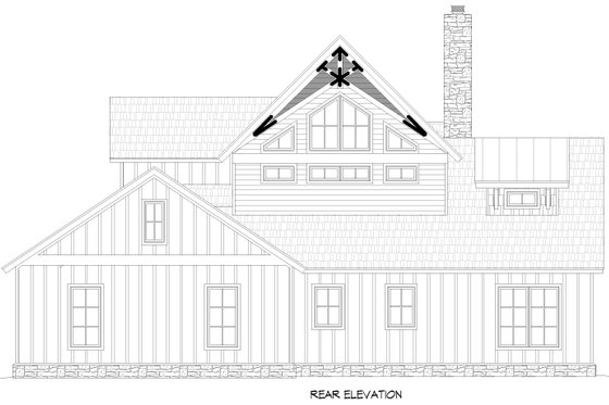 Exterior - Rear Elevation 1 for Contemporary House Plan #932-1170 - 4 bed, 4 bath