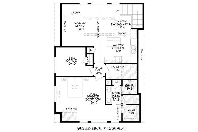 House Blueprint - Floor Plan - Main Floor for Barndominium House Plan #932-1330 - 2 bed, 2 bath