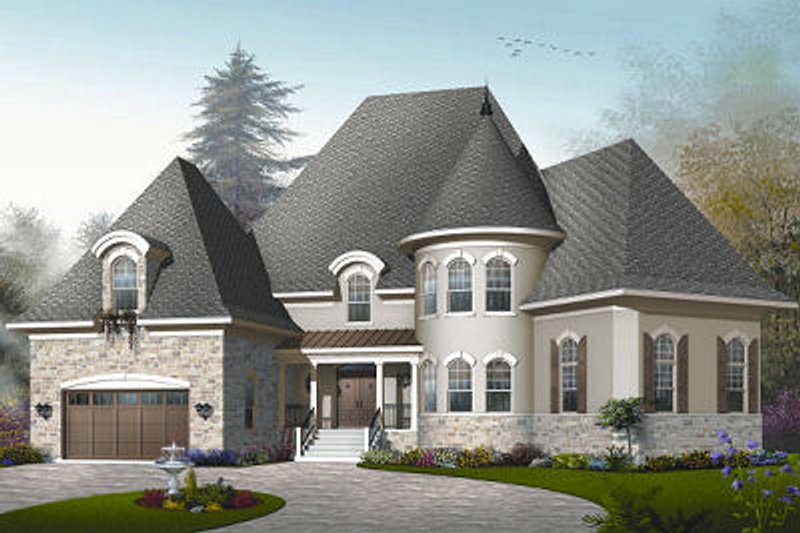 Home Plan - European Exterior - Front Elevation Plan #23-843