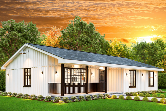 Exterior - Front Elevation 3 for Traditional House Plan #54-640 - 3 bed, 2 bath