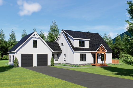 Exterior - Front Elevation 3 for Farmhouse House Plan #932-1427 - 3 bed, 2 bath
