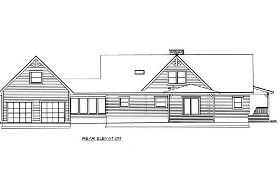 Exterior - Rear Elevation for Log House Plan #117-593 - 3 bed, 3 bath