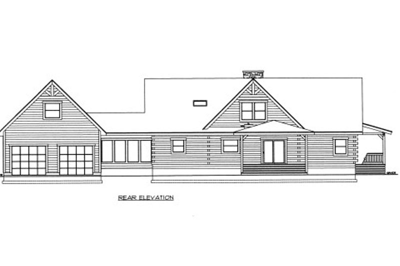 Architectural House Design - Exterior - Rear Elevation for Log House Plan #117-593 - 3 bed, 3 bath