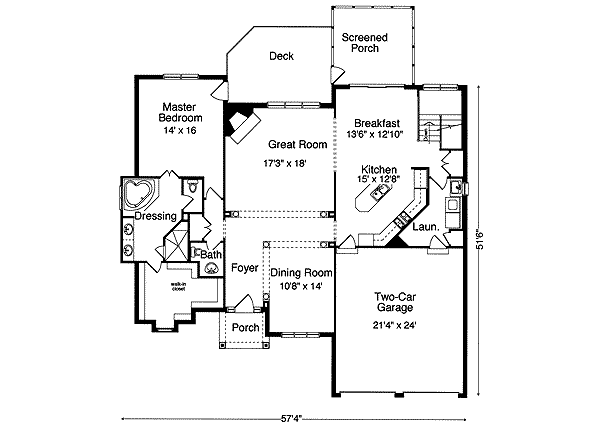 Southern Style House Plan - 3 Beds 2.5 Baths 1930 Sq/Ft Plan #46-271 ...