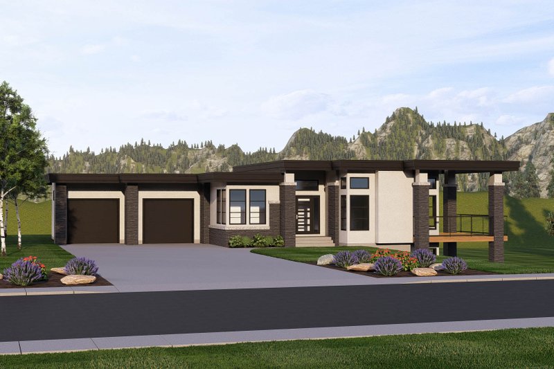 Modern Style House Plan - 1 Beds 1.5 Baths 1667 Sq/Ft Plan #1100-83