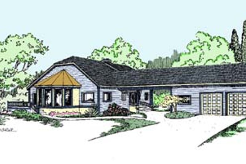 Architectural House Design - Country Exterior - Front Elevation Plan #60-564