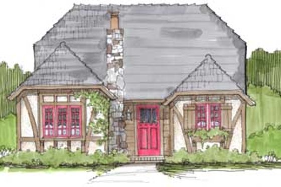 Exterior - Front Elevation for Cottage House Plan #43-108 - 3 bed, 1 bath